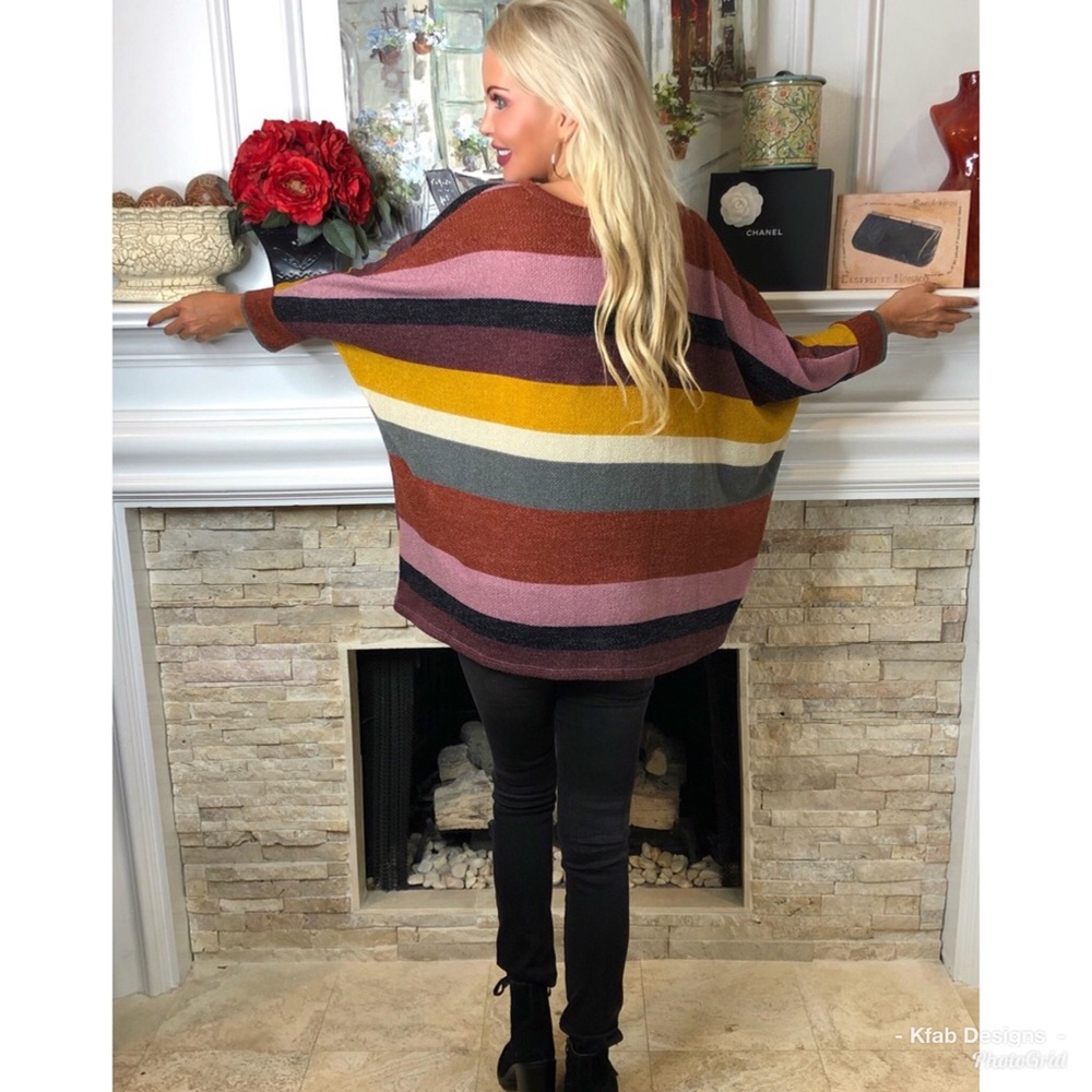 ❤️LAST 1! Brushed Fabric Multi Stripe Tunic! - Picture 8 of 8